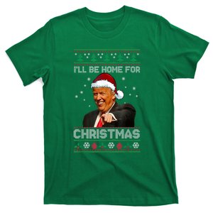 Funny Trump Xmas Pajamas Ill Be Home For Christmas Santa Gift T-Shirt