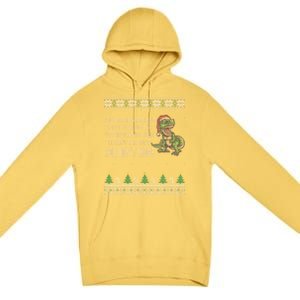 Funny Trex Xmas Santa Dinosaur Christmas Gift Premium Pullover Hoodie