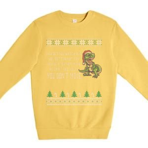 Funny Trex Xmas Santa Dinosaur Christmas Gift Premium Crewneck Sweatshirt