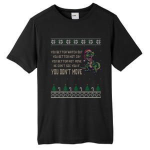 Funny Trex Xmas Santa Dinosaur Christmas Gift Tall Fusion ChromaSoft Performance T-Shirt