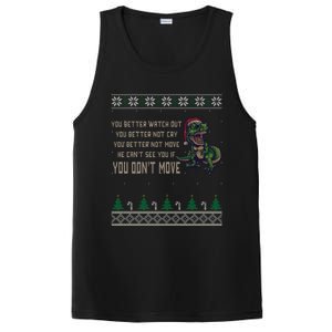 Funny Trex Xmas Santa Dinosaur Christmas Gift PosiCharge Competitor Tank