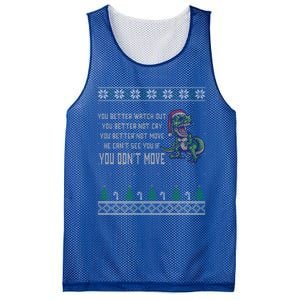 Funny Trex Xmas Santa Dinosaur Christmas Gift Mesh Reversible Basketball Jersey Tank