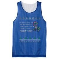 Funny Trex Xmas Santa Dinosaur Christmas Gift Mesh Reversible Basketball Jersey Tank