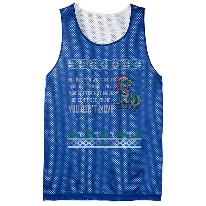 Funny Trex Xmas Santa Dinosaur Christmas Gift Mesh Reversible Basketball Jersey Tank