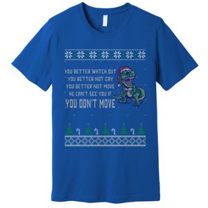 Funny Trex Xmas Santa Dinosaur Christmas Gift Premium T-Shirt