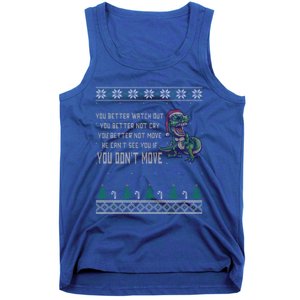 Funny Trex Xmas Santa Dinosaur Christmas Gift Tank Top