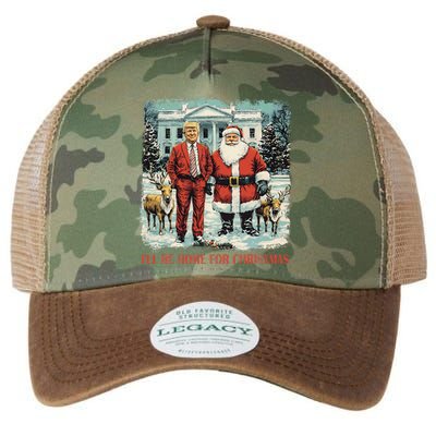 Funny Trump Xmas Santa ILl Be Home For Christmas Costume Legacy Tie Dye Trucker Hat