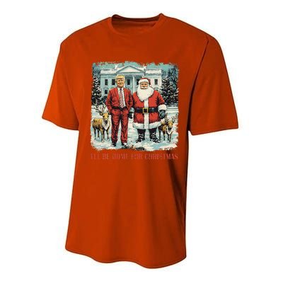 Funny Trump Xmas Santa ILl Be Home For Christmas Costume Performance Sprint T-Shirt