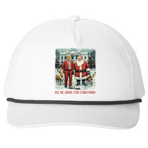 Funny Trump Xmas Santa ILl Be Home For Christmas Costume Snapback Five-Panel Rope Hat