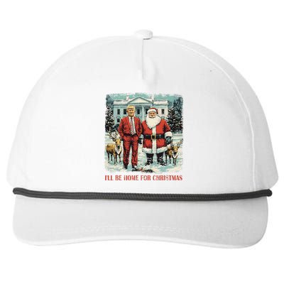 Funny Trump Xmas Santa ILl Be Home For Christmas Costume Snapback Five-Panel Rope Hat