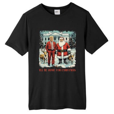 Funny Trump Xmas Santa ILl Be Home For Christmas Costume Tall Fusion ChromaSoft Performance T-Shirt