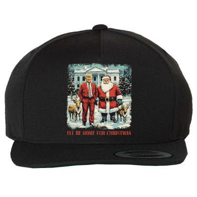 Funny Trump Xmas Santa ILl Be Home For Christmas Costume Wool Snapback Cap