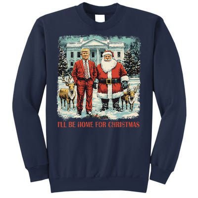 Funny Trump Xmas Santa ILl Be Home For Christmas Costume Sweatshirt