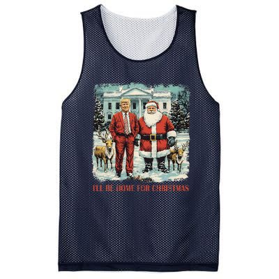 Funny Trump Xmas Santa ILl Be Home For Christmas Costume Mesh Reversible Basketball Jersey Tank