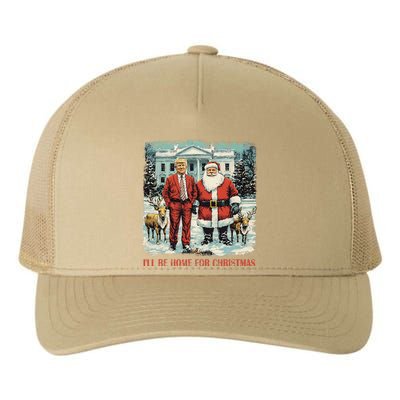 Funny Trump Xmas Santa ILl Be Home For Christmas Costume Yupoong Adult 5-Panel Trucker Hat