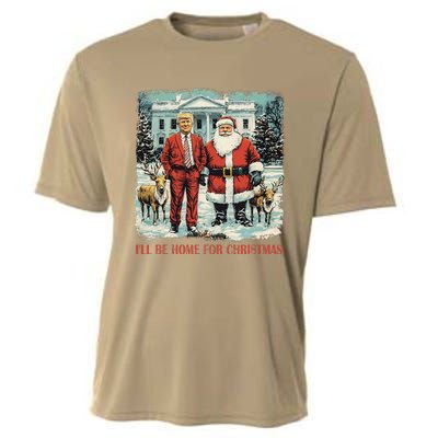 Funny Trump Xmas Santa ILl Be Home For Christmas Costume Cooling Performance Crew T-Shirt