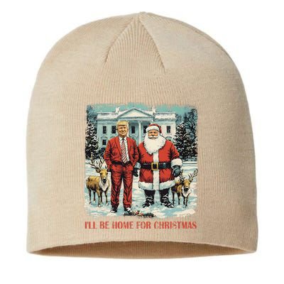 Funny Trump Xmas Santa ILl Be Home For Christmas Costume Sustainable Beanie