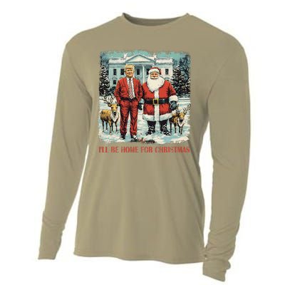 Funny Trump Xmas Santa ILl Be Home For Christmas Costume Cooling Performance Long Sleeve Crew