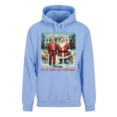 Funny Trump Xmas Santa ILl Be Home For Christmas Costume Unisex Surf Hoodie