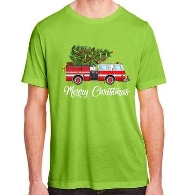 Fire Truck Xmas Tree Funny Firefighter Gift Merry Christmas Gift Adult ChromaSoft Performance T-Shirt