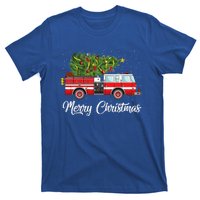 Fire Truck Xmas Tree Funny Firefighter Gift Merry Christmas Gift T-Shirt