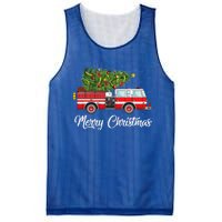 Fire Truck Xmas Tree Funny Firefighter Gift Merry Christmas Gift Mesh Reversible Basketball Jersey Tank