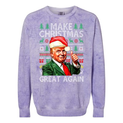 Funny Trump Xmas Snow Pajama Make Ugly Christmas Great Again Gift Colorblast Crewneck Sweatshirt