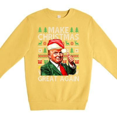 Funny Trump Xmas Snow Pajama Make Ugly Christmas Great Again Gift Premium Crewneck Sweatshirt