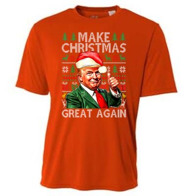 Funny Trump Xmas Snow Pajama Make Ugly Christmas Great Again Gift Cooling Performance Crew T-Shirt