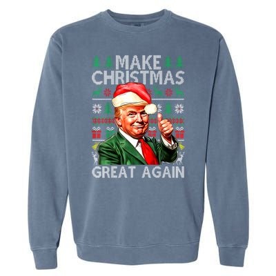 Funny Trump Xmas Snow Pajama Make Ugly Christmas Great Again Gift Garment-Dyed Sweatshirt