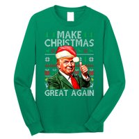 Funny Trump Xmas Snow Pajama Make Ugly Christmas Great Again Gift Long Sleeve Shirt