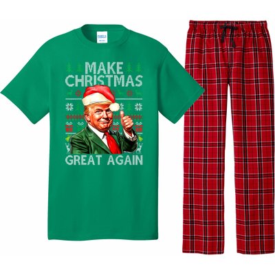 Funny Trump Xmas Snow Pajama Make Ugly Christmas Great Again Gift Pajama Set