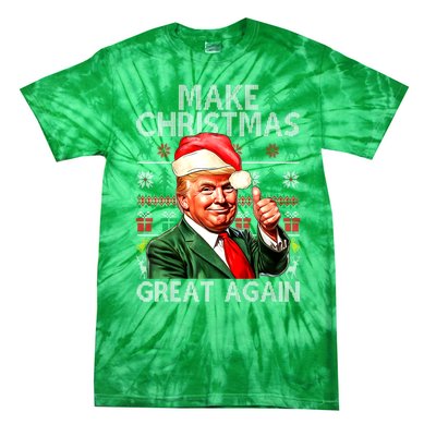 Funny Trump Xmas Snow Pajama Make Ugly Christmas Great Again Gift Tie-Dye T-Shirt