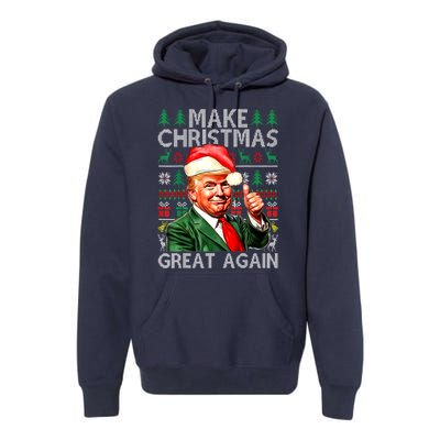 Funny Trump Xmas Snow Pajama Make Ugly Christmas Great Again Gift Premium Hoodie