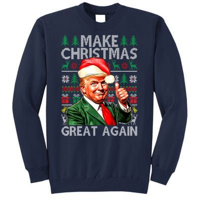 Funny Trump Xmas Snow Pajama Make Ugly Christmas Great Again Gift Tall Sweatshirt