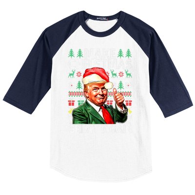 Funny Trump Xmas Snow Pajama Make Ugly Christmas Great Again Gift Baseball Sleeve Shirt