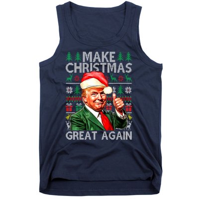 Funny Trump Xmas Snow Pajama Make Ugly Christmas Great Again Gift Tank Top