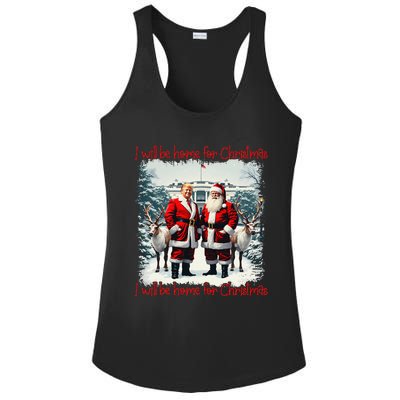 Funny Trump Xmas Pajamas ILl Be Home For Christmas Santa Ladies PosiCharge Competitor Racerback Tank