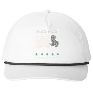 Funny Trex Xmas Santa Dinosaur Christmas Gift Snapback Five-Panel Rope Hat