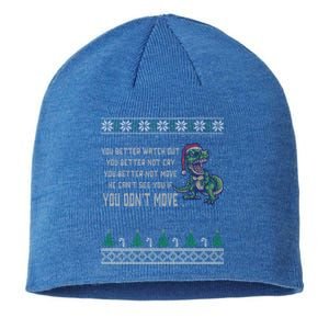 Funny Trex Xmas Santa Dinosaur Christmas Gift Sustainable Beanie