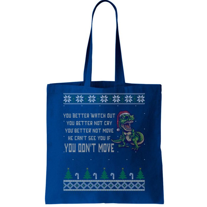 Funny Trex Xmas Santa Dinosaur Christmas Gift Tote Bag