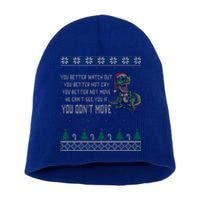 Funny Trex Xmas Santa Dinosaur Christmas Gift Short Acrylic Beanie