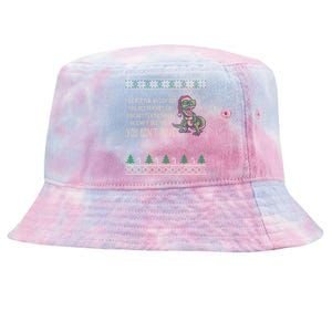 Funny Trex Xmas Santa Dinosaur Christmas Gift Tie-Dyed Bucket Hat