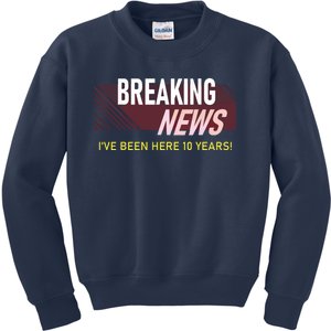 Funny Ten Year Work Anniversary 10th Employee Appreciation Kids Sweatshirt