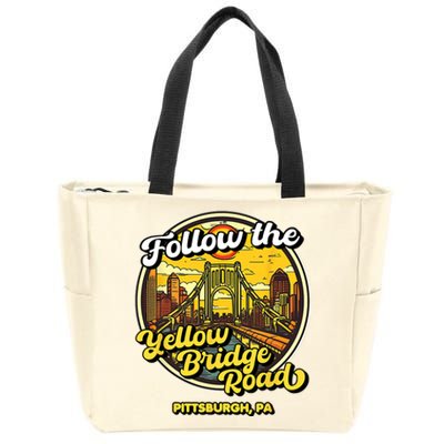 Follow The Yellow Bridge Road Pittsburgh Fan Zip Tote Bag