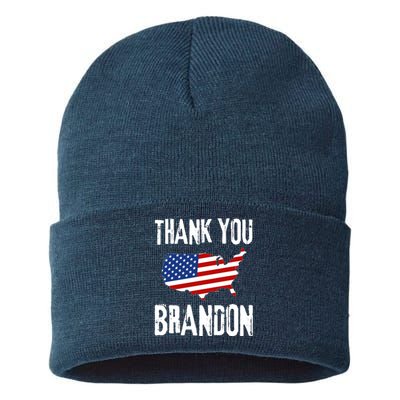 FJB Thank You Brandon Funny Meme Sustainable Knit Beanie