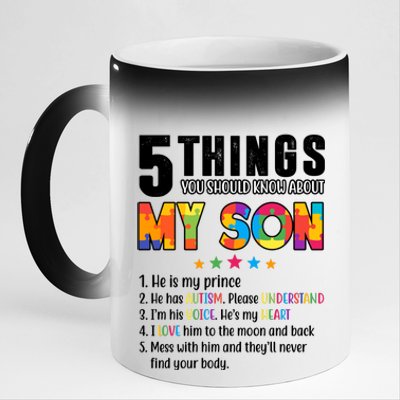 Five Things You Should Know About My Son Autism 11oz Black Color Changing Mug