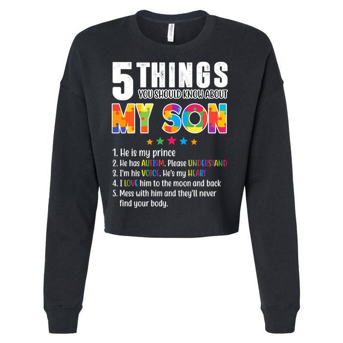 Five Things You Should Know About My Son Autism Cropped Pullover Crew