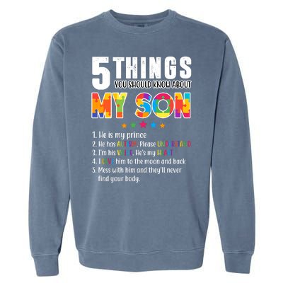 Five Things You Should Know About My Son Autism Garment-Dyed Sweatshirt