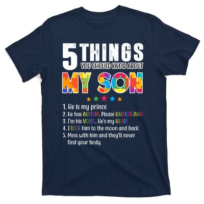 Five Things You Should Know About My Son Autism T-Shirt